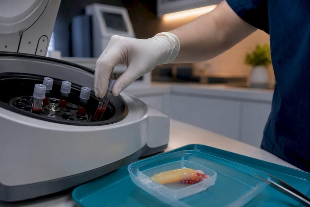 Preparazione clinica delle provette per PRF